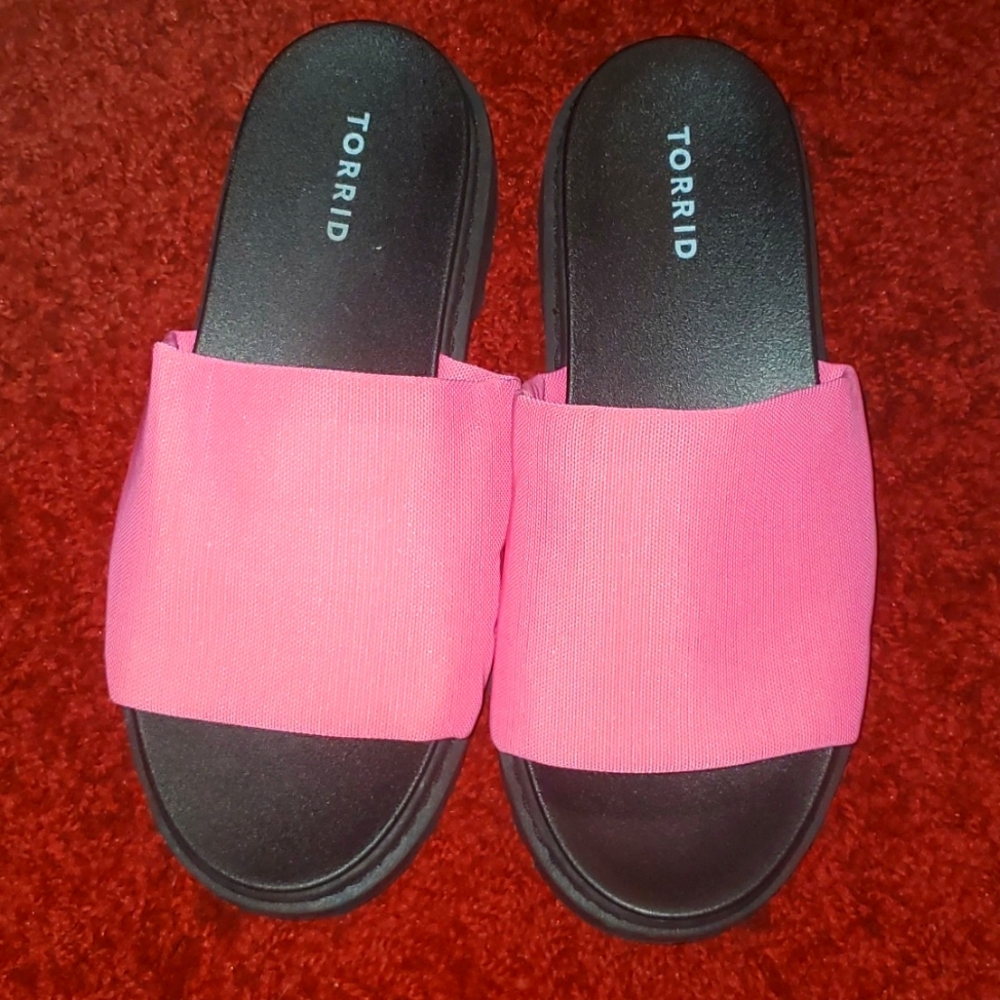 TORRID | Hot Pink Stretchy Barbie Platform Slides Sandals | 90s Y2K